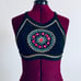 60s Halter Top Black Embroidered made in India size S M