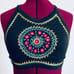 60s Halter Top Black Embroidered made in India size S M