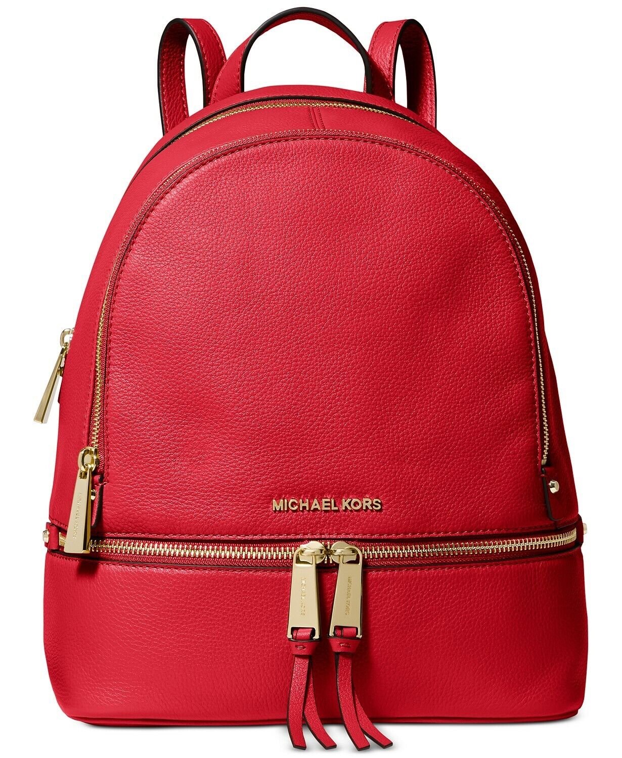 Michael Kors Bright Red mini Rhea Leather Backpack