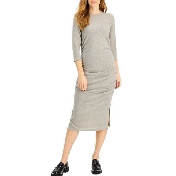 INC International Concept Women's Gray Ruched Bodycon Dress Size S NWT
