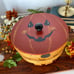 Vintage Halloween Peterboro Jack O Lantern Signed Wood Basket with Lid and Liner
