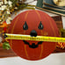Vintage Halloween Peterboro Jack O Lantern Signed Wood Basket with Lid and Liner