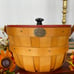 Vintage Halloween Peterboro Jack O Lantern Signed Wood Basket with Lid and Liner