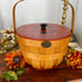 Vintage Halloween Peterboro Jack O Lantern Signed Wood Basket with Lid and Liner