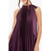MAC DUGGAL Dress Size 4 Evening Gown Purple Pleated Satin Tie Neck High Low