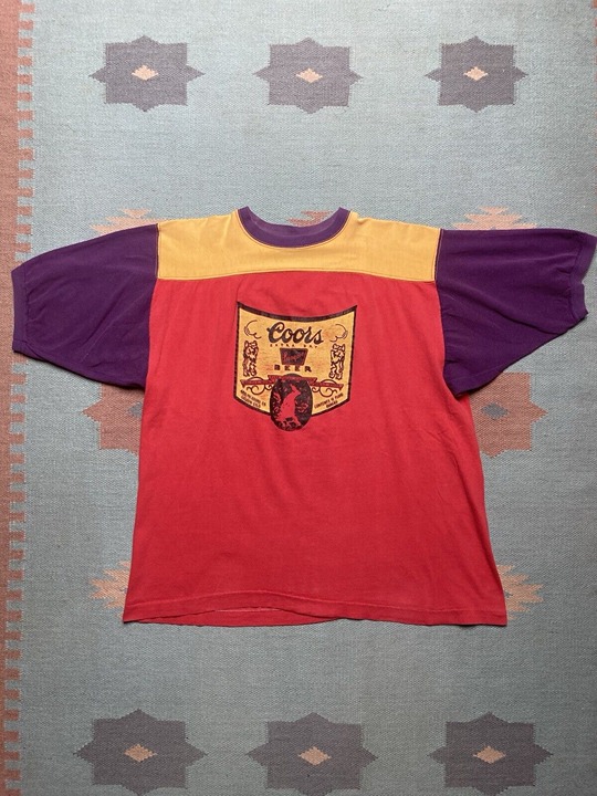 Vintage 1960s t shirt Coors banquet beer alcohol tri tone soft cotton large