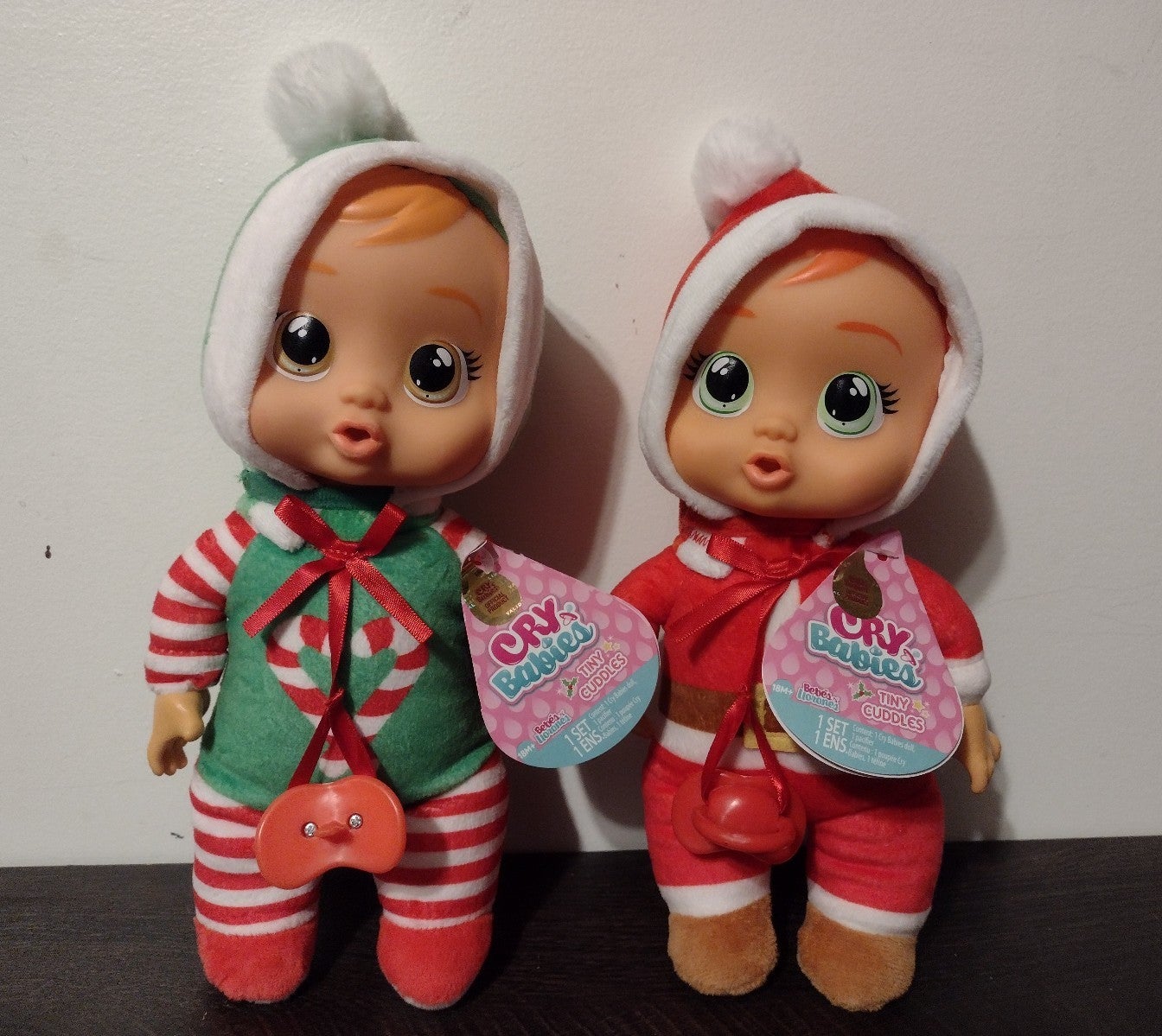 Adorable Cuddly Christmas Cry Babies- set of 2