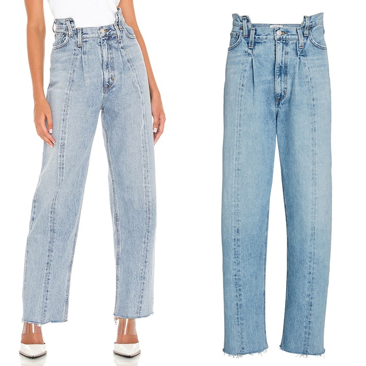 AGOLDE Women's Size 24 Pieced Angled Straight Leg Denim Jeans High Rise Matrix