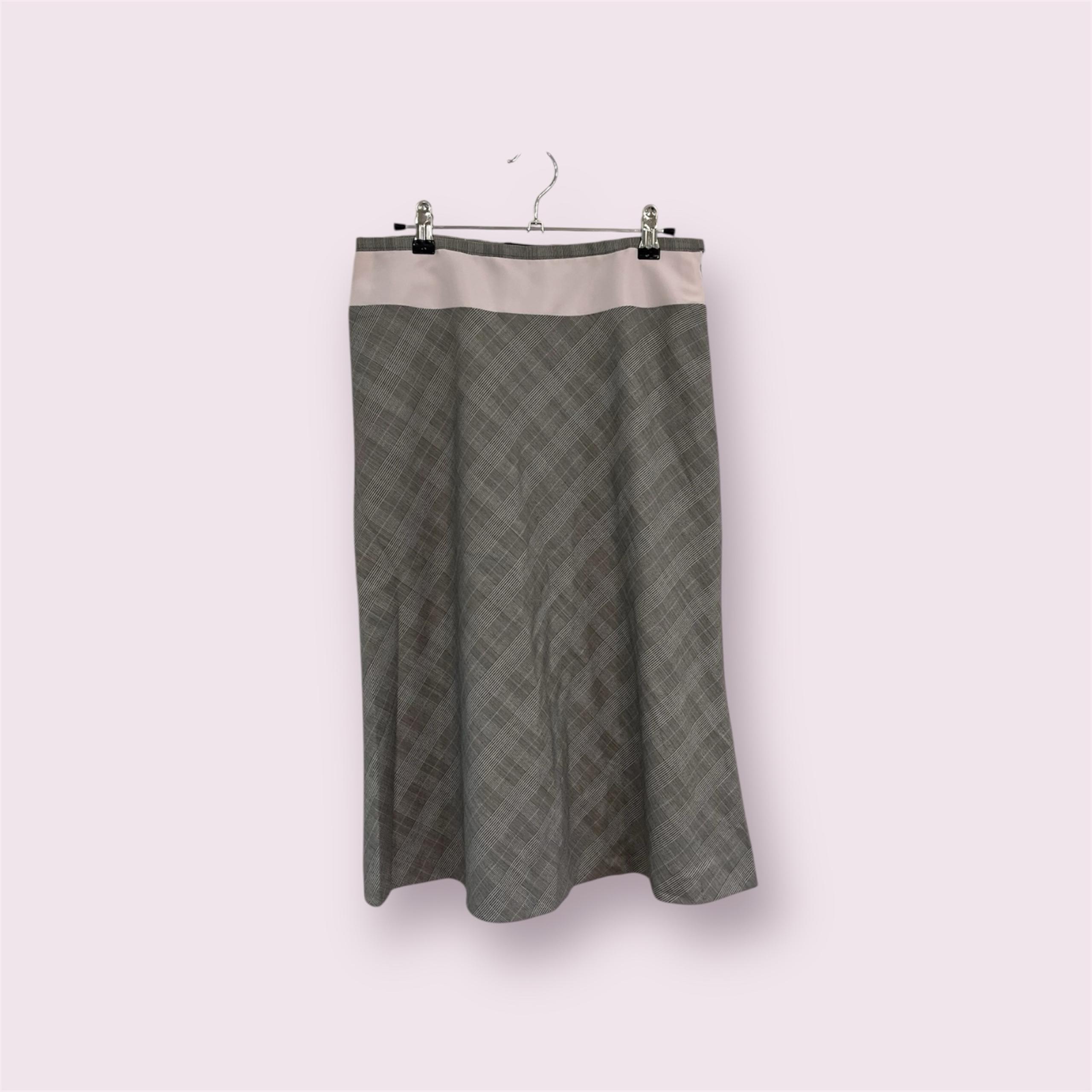 Escada Skirt 6/36 Pink Gray Plaid Professional A-Line Knee Length Work