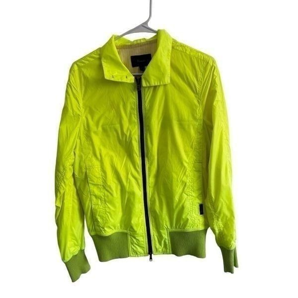 Faconnable neon Yellow Full Zip Windbreaker Jacket Men’s Size S Bright Vibrant