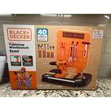 Black+Decker Junior Tabletop Workbench STEM Learning Set 40 Pieces Workshop