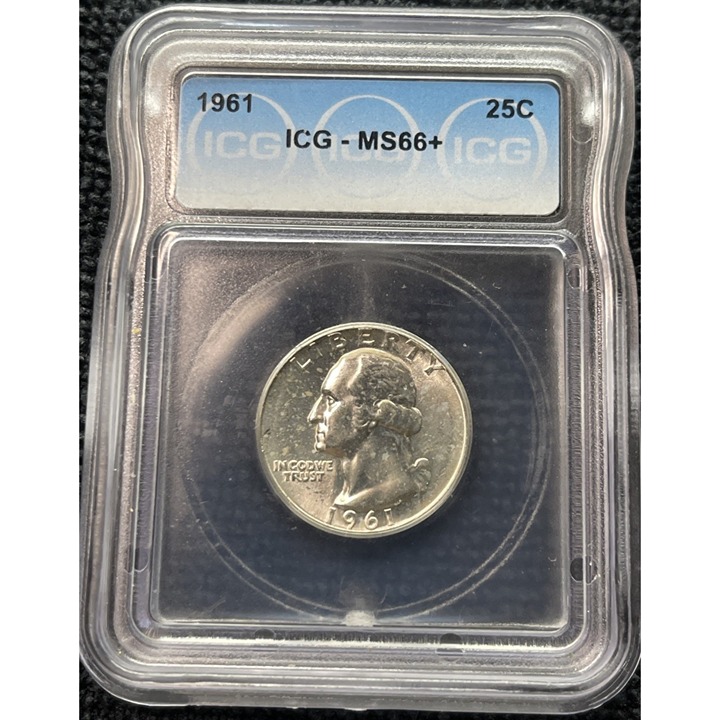 1961 Washington Quarter ICG MS66+ Gem Plus Brilliant Luster High Grade