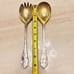 Vintage William Adams Sheffield England Silver Plate Gold Wash Serving Spoon Set