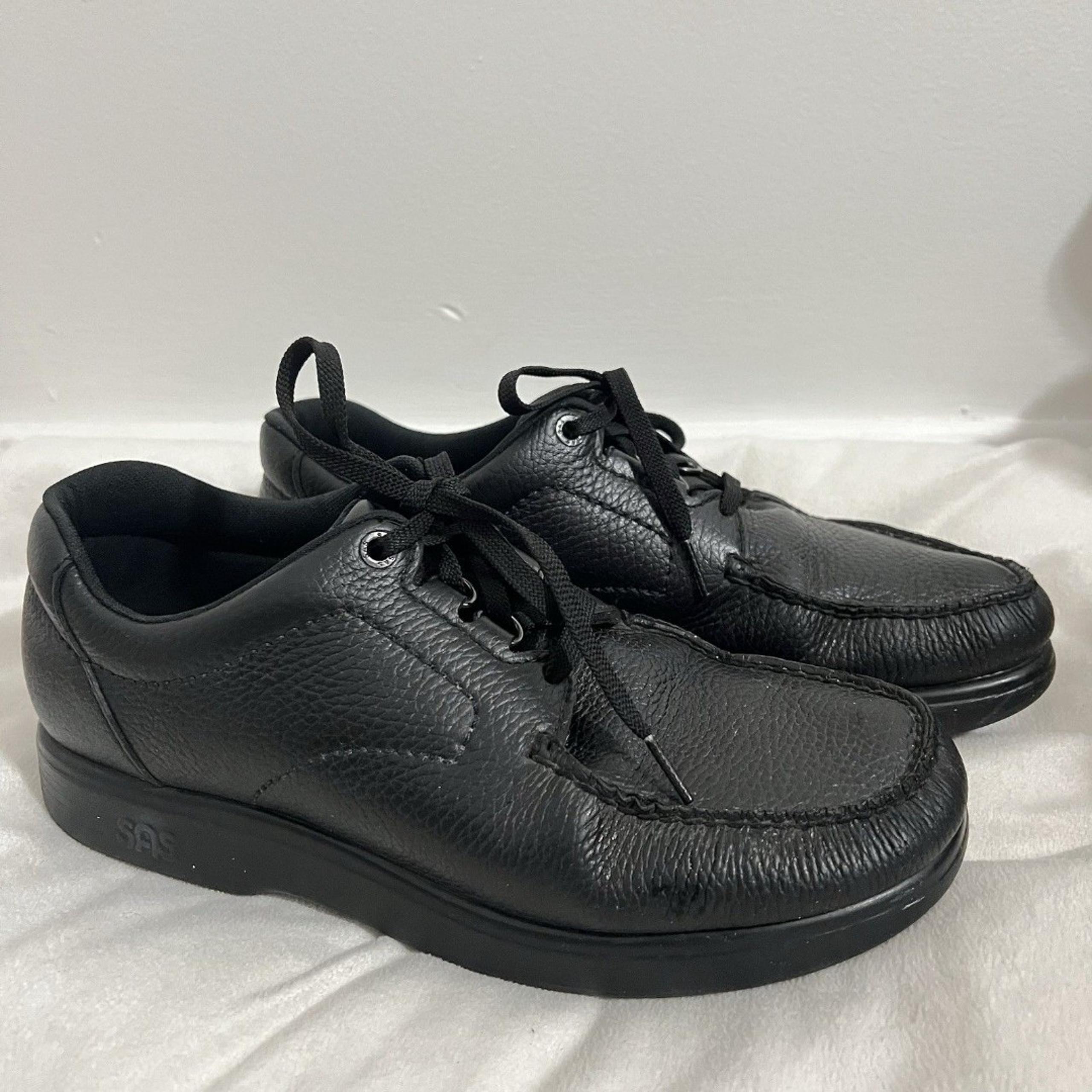 SAS Bout Time Lace Up Loafer Mens size 10 M Pebbled Leather Brown Sneakers Shoes