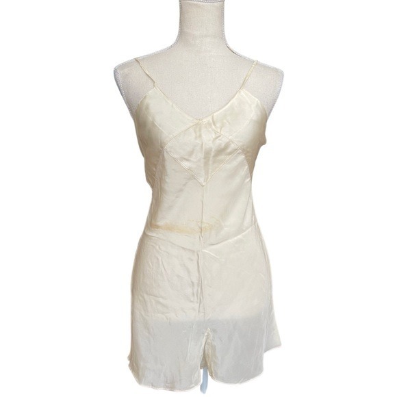 Ivory Bridal Trousseau Skirt Leg Step-in Romper Teddy –xs, 1920s