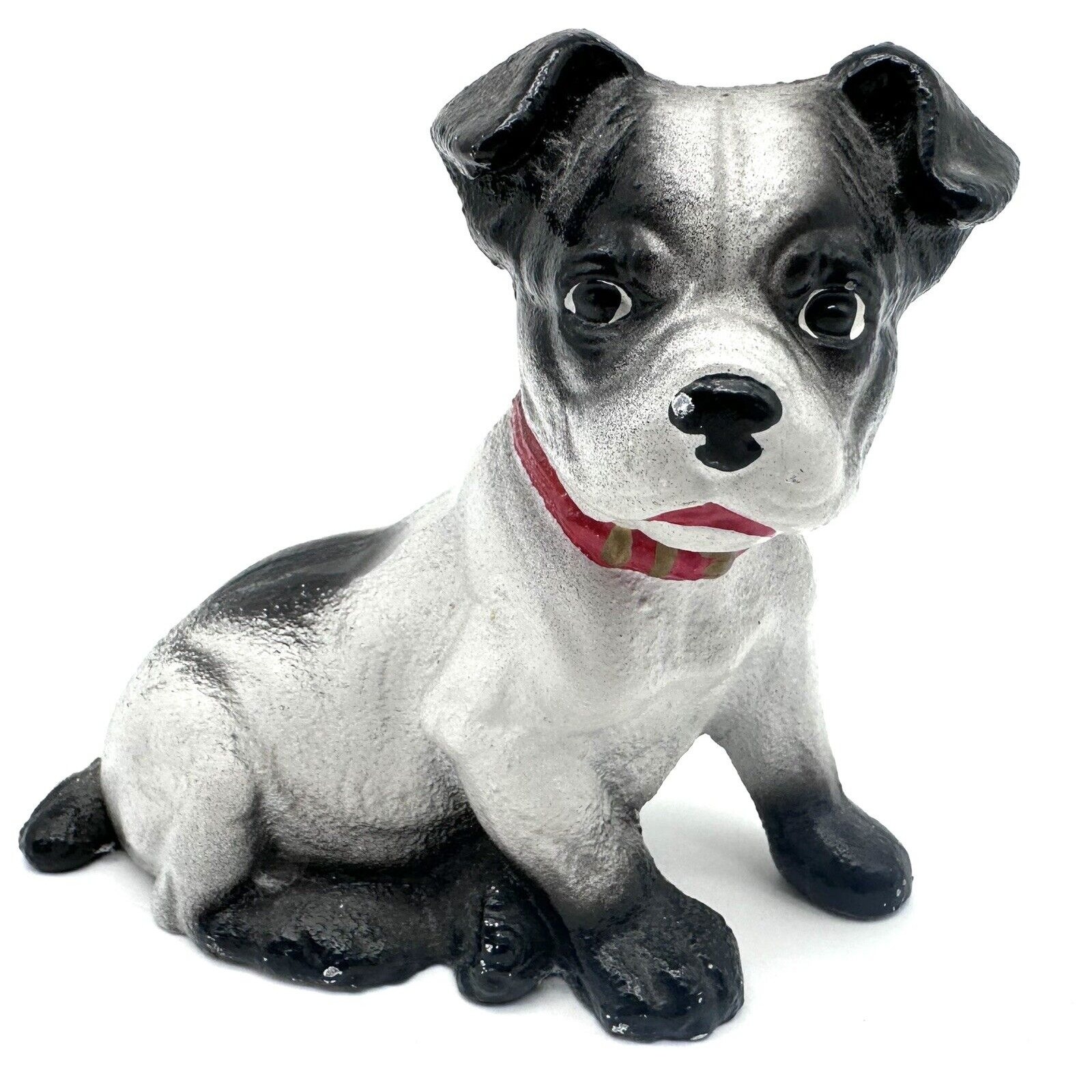 Vintage Cast Iron Hubley Boston Bull Dog Seated Terrier Still Penny Bank NICE