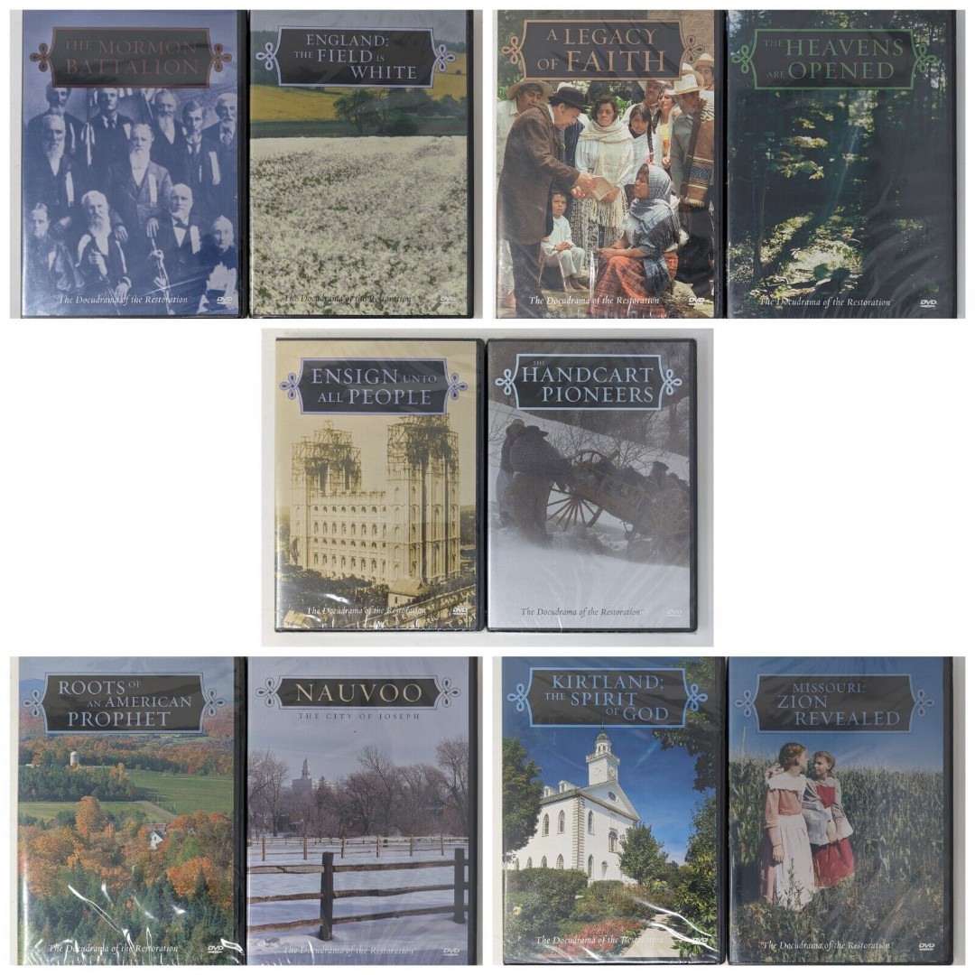 Docudrama of the Restoration 10 DVD Lot Living Scriptures Mormon Trek Pioneers