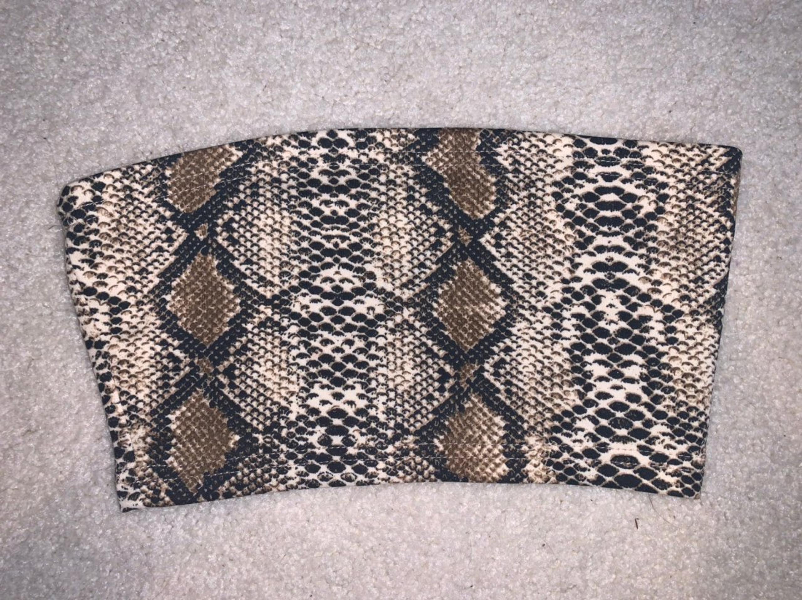zaful strapless snake skin top