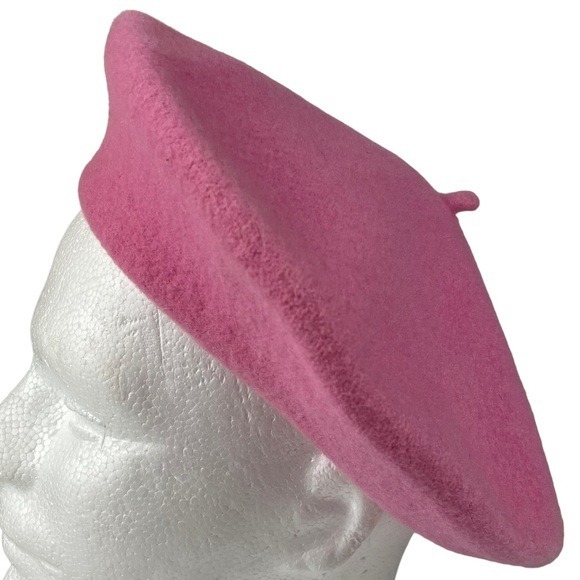 NWT Deadstock Vintage Pink 100% Wool Fezko Beret Made in Czech Republic Hat Cap