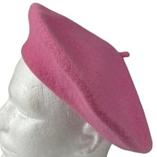 NWT Deadstock Vintage Pink 100% Wool Fezko Beret Made in Czech Republic Hat Cap