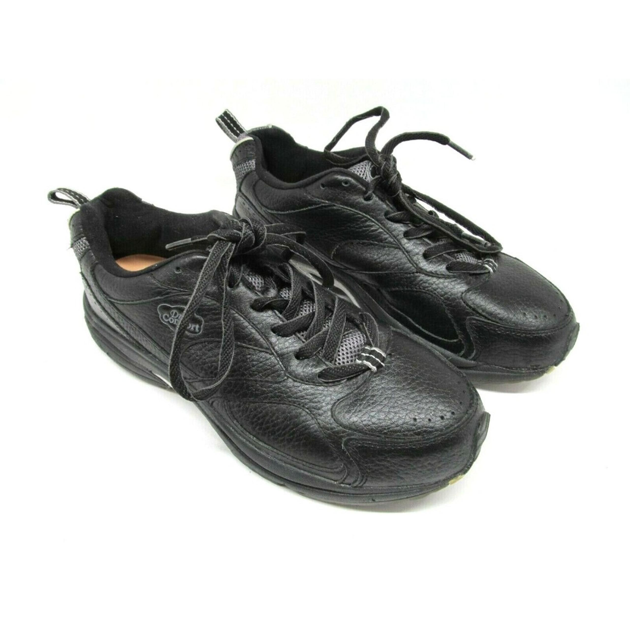Dr Comfort Winner Plus Black Leather Lace Up Comfort Mens Shoes Size US 8 W