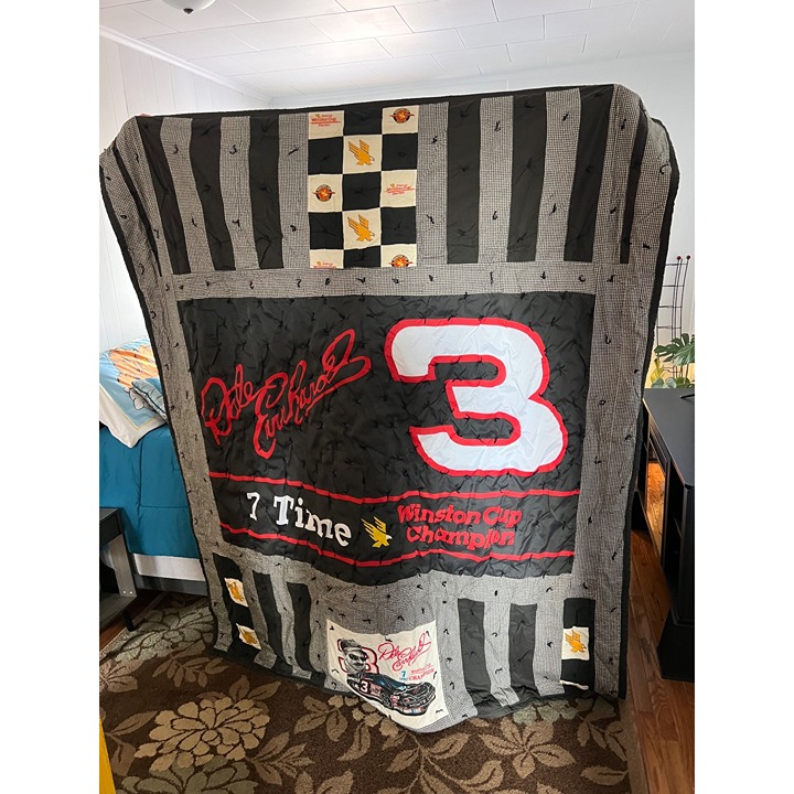 Vintage Dale Earnhardt 7 Time Winston Cup Champion Quilt Blanket U3
