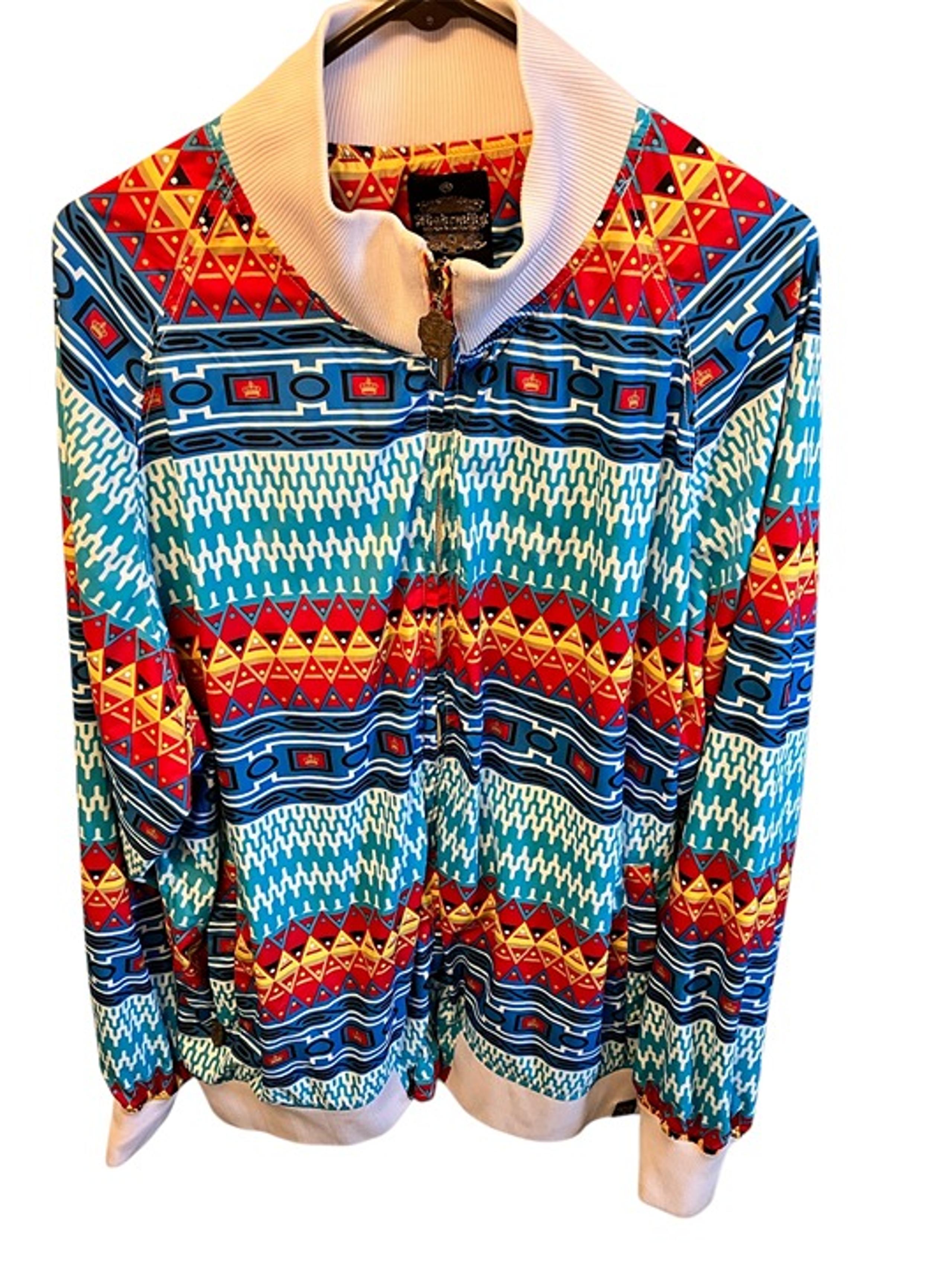 Akademiks Bold Zip Nylon Jacket 2XL- Colorful Urban Chic 1990's vibe.