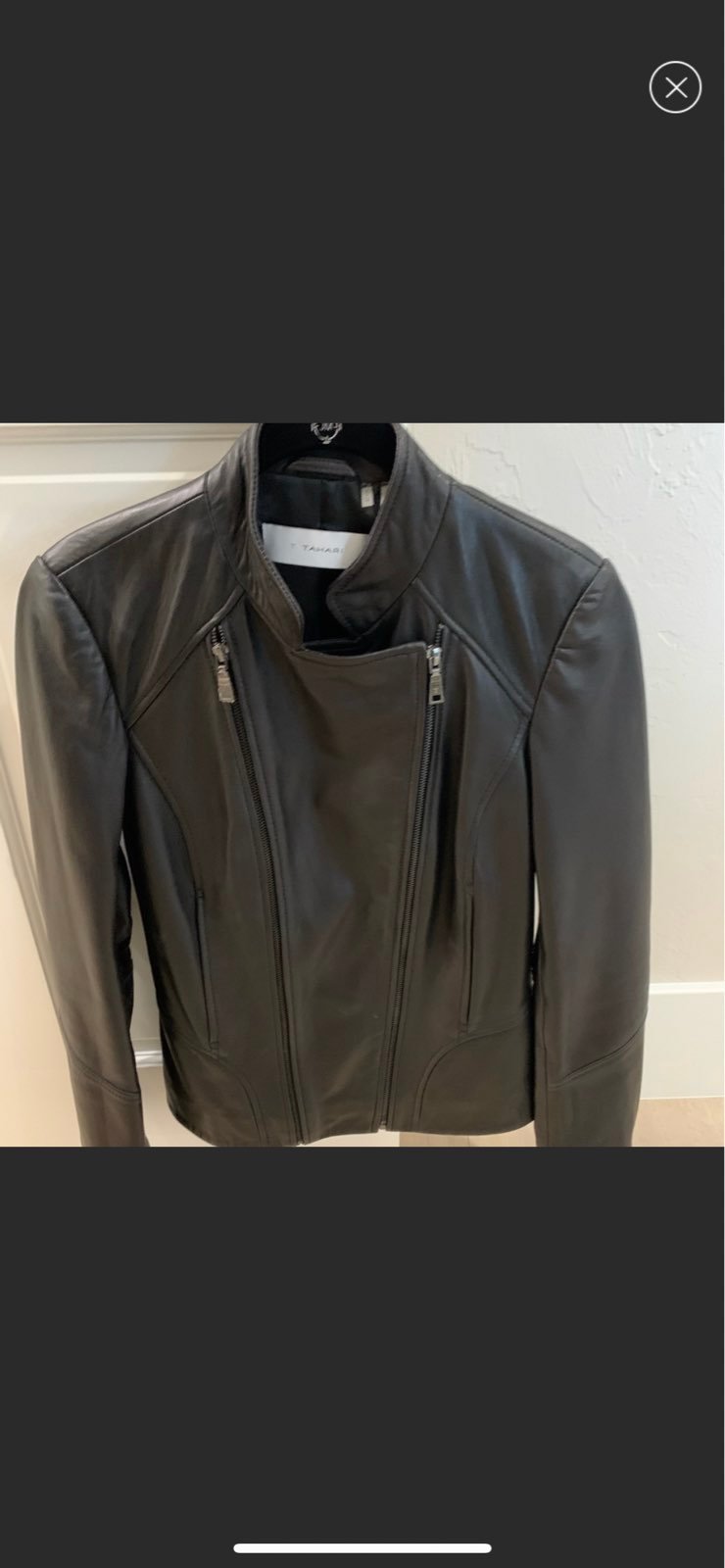 Tahari Black Leather Jacket