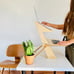 Modern wooden standing desk, scaffolding desk, laptop stand