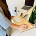Modern wooden standing desk, scaffolding desk, laptop stand