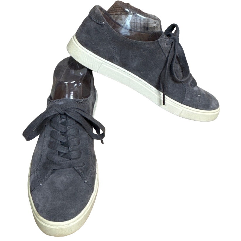 Frye Gemma Low Top Lace Suede Shoes Charcoal Gray Size 8.5