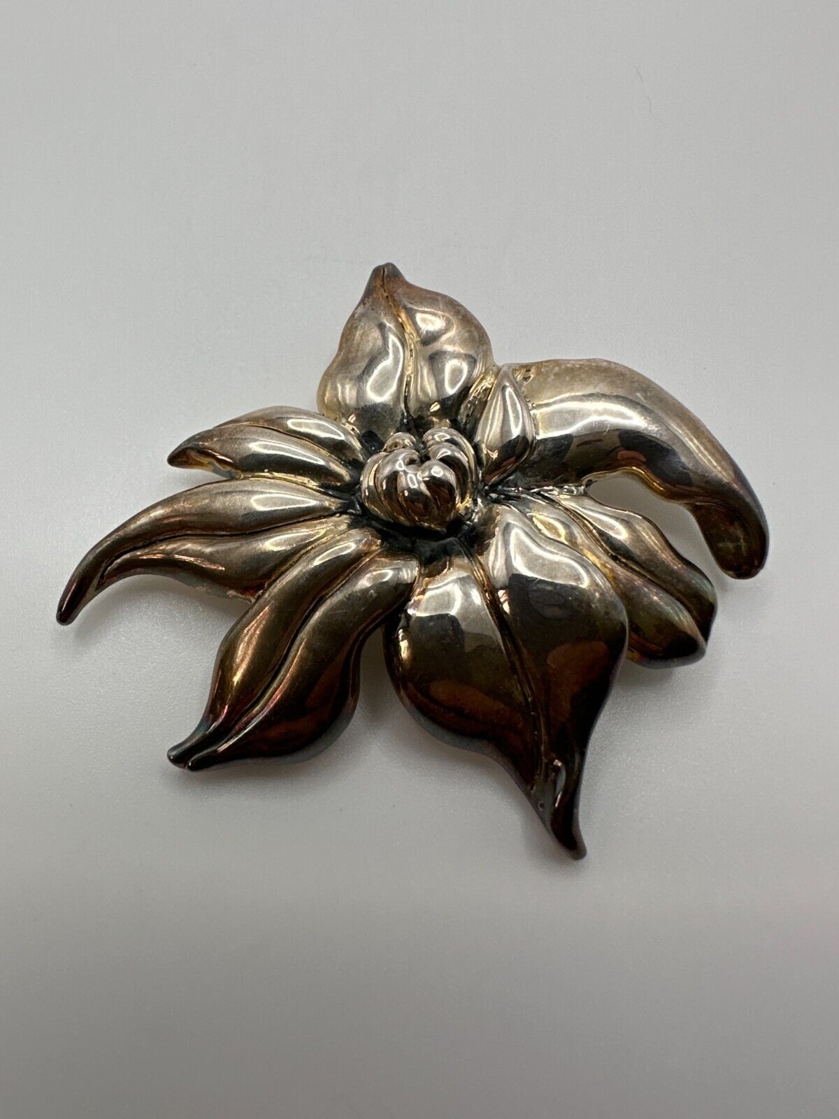 Vintage Sterling Silver MMA Metropolitan Museum Of Art Flower Brooch 7cm