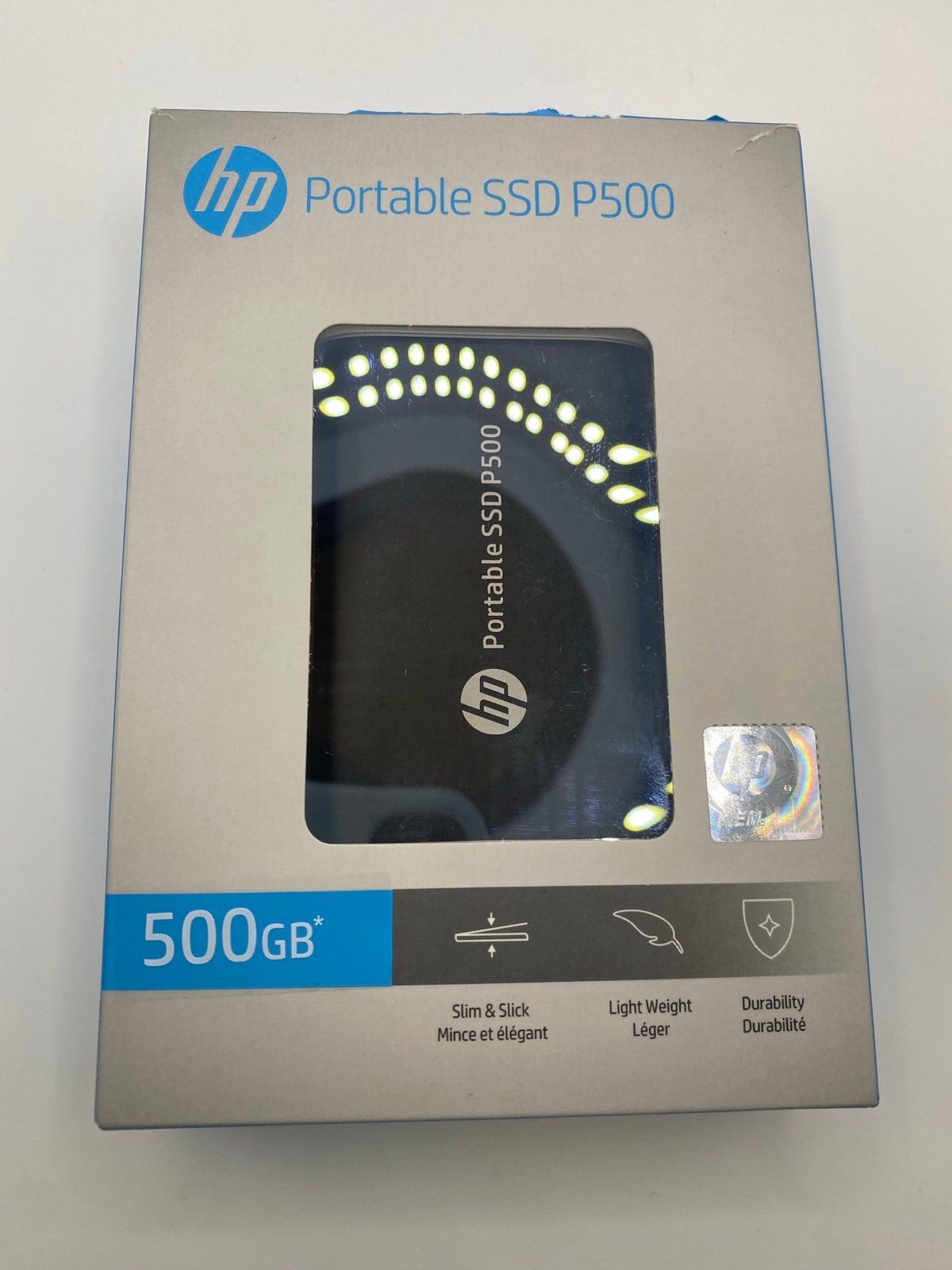 HP P500 Portable USB Type-C External Solid State Drive 500GB Black Open Package