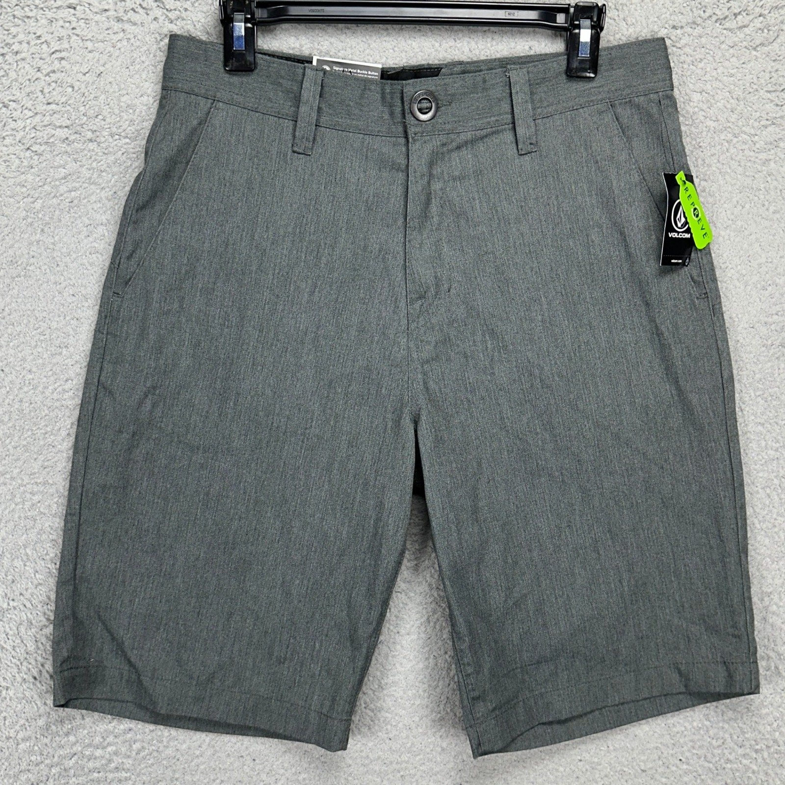 Volcom Hybrid Mens Shorts 30 Grey Khakis Chino Flat Front Casual Pockets NEW