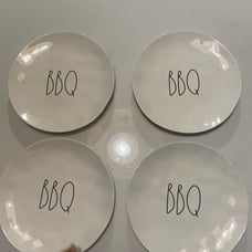 Rae Dunn set of 4 BBQ Plates