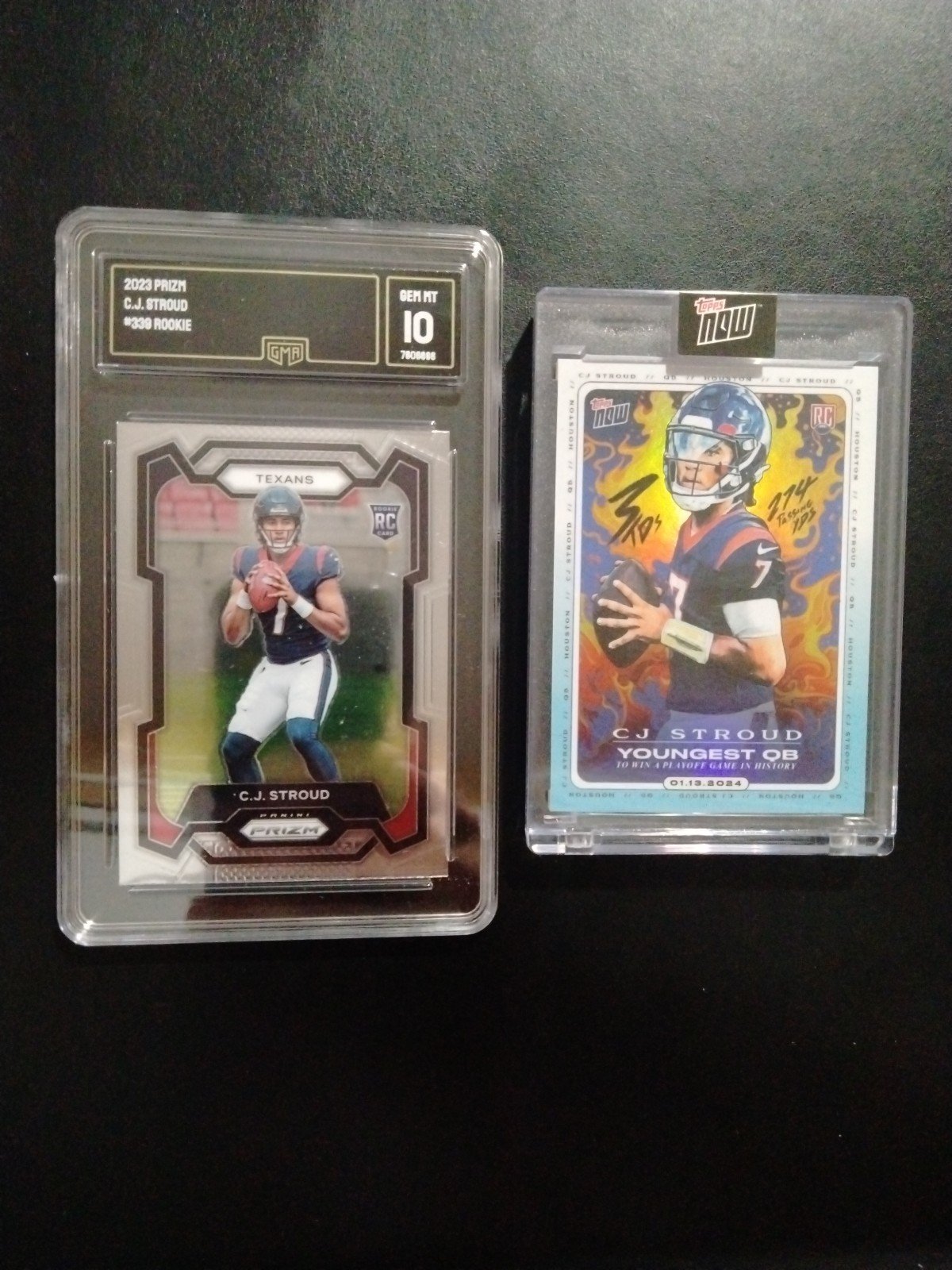 23 Panini Prizm C.J Stroud RC GMA 10...24 Topps Now RC ..