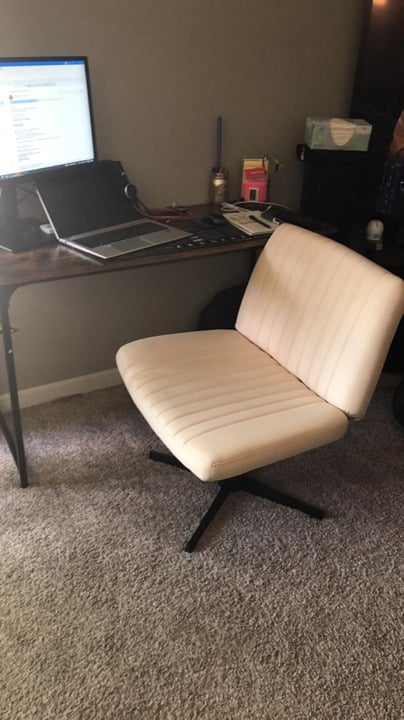 Criss Cross Chair,Armless Cross Legged Office Chair,Wide Comfty Desk Chair