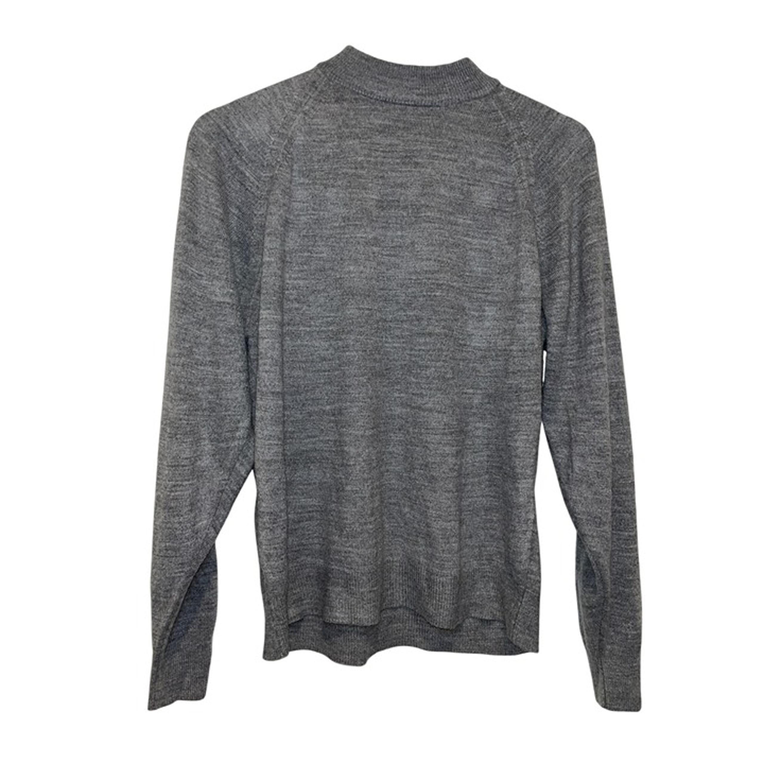 Lord & Taylor Gray Quarter-Zip Wool Sweater Size 38 Long Sleeve Lightweight