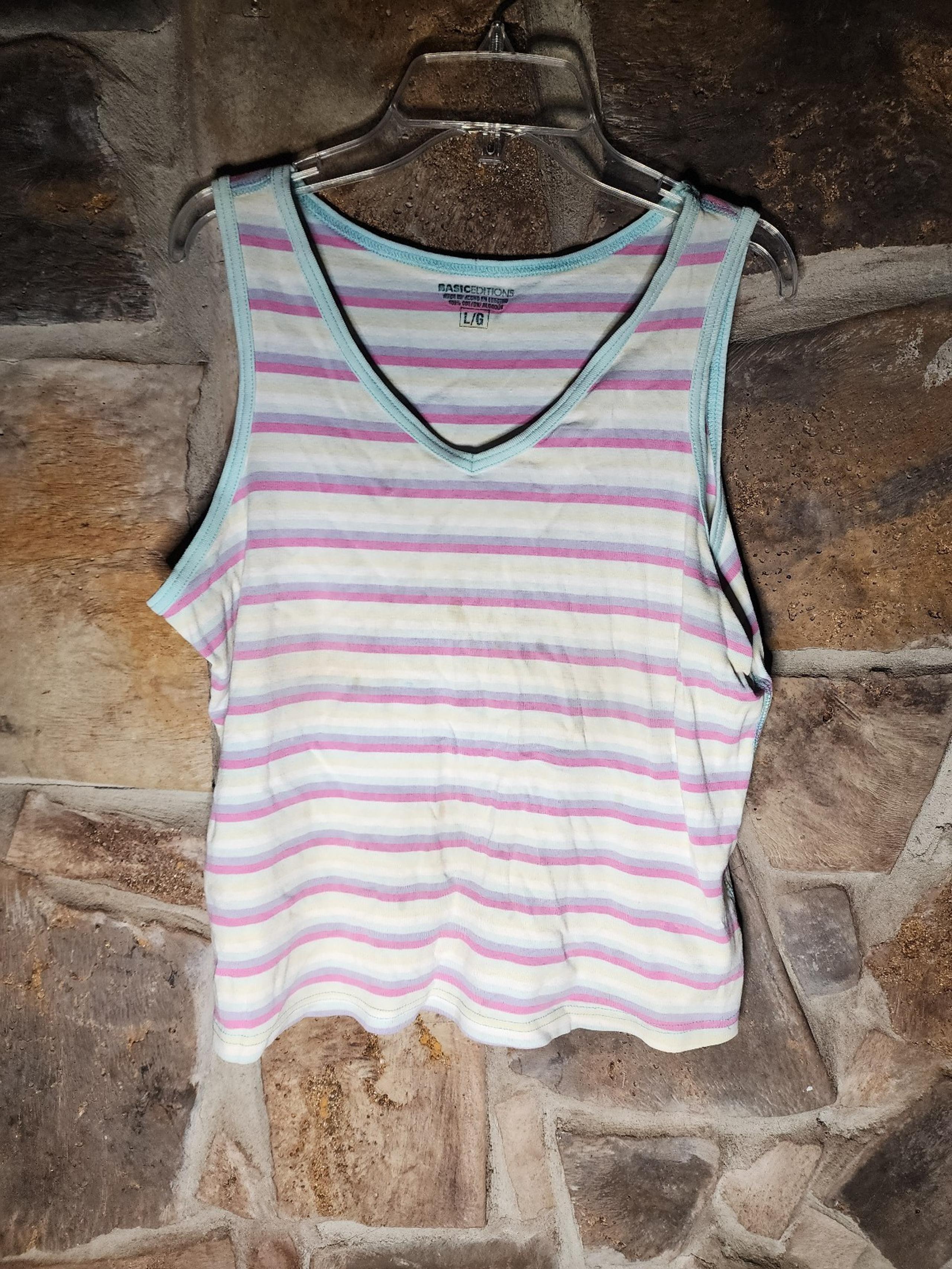 Basic addition striped tank top