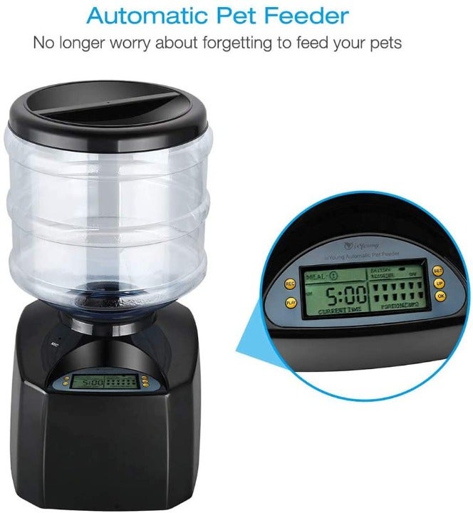 Heglow (Black) Quantity 3 SmarFeeder,Automatic Feeder,5.5 Liter Electric
