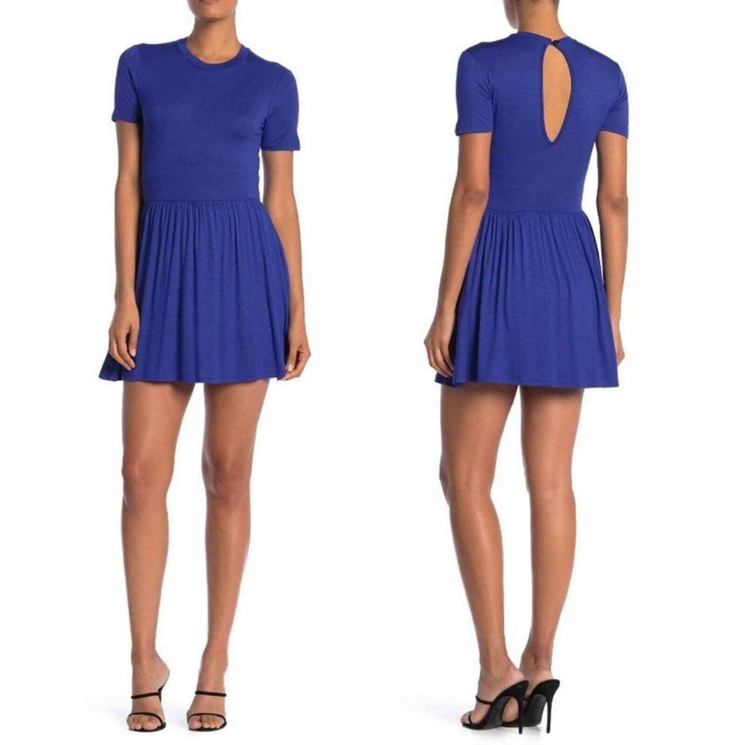 VELVET TORCH Cobalt Blue Fit And Flare Dress Small