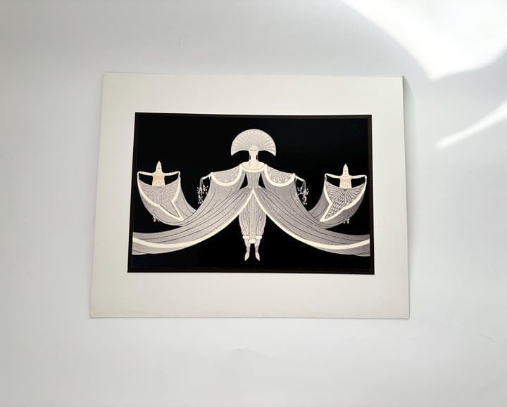 Erte La Mer Blanche Vintage Matted Frameless Giclee Print - 15 x 20
