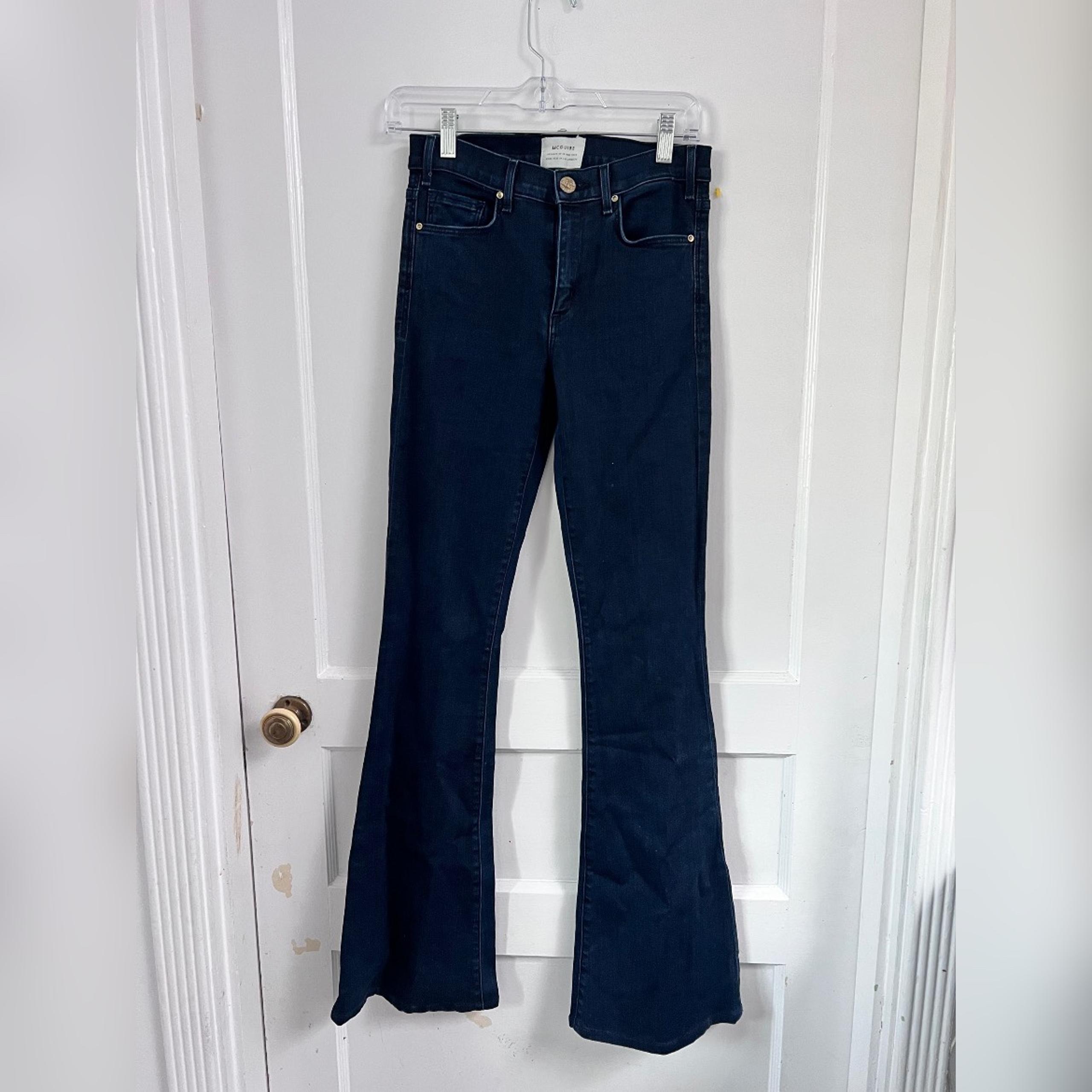 McGUIRE MID RISE DISTRESSED DARK WASH BLUE JEANS Size 26