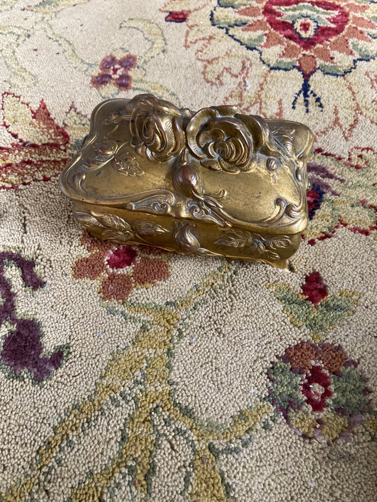 Vintage Art Nouveau casket style jewelry box
