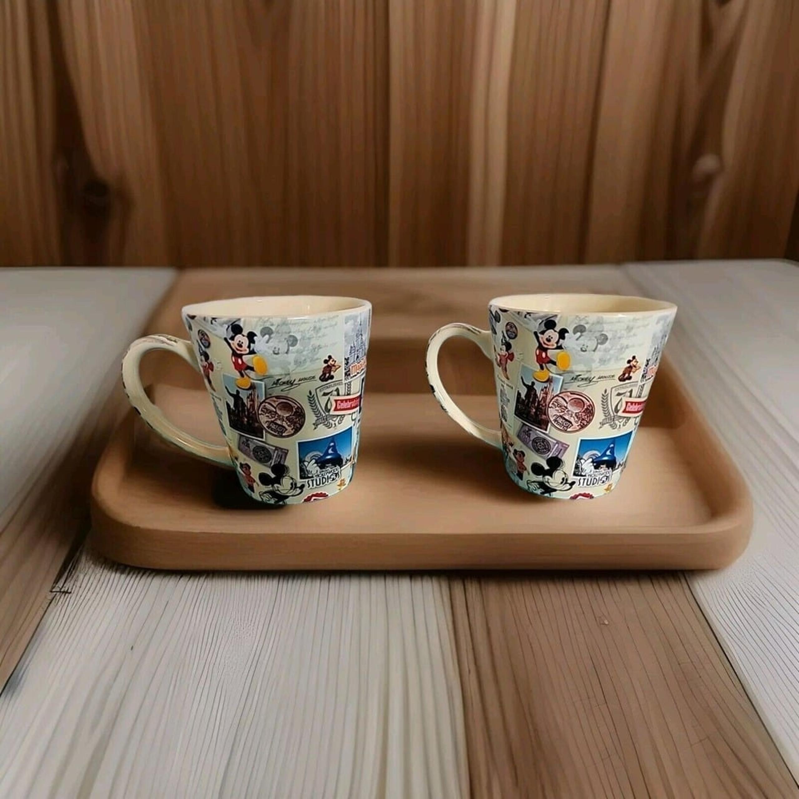 2x Disney Parks 40th Anniversary Coffee Mugs Walt Disney Magic Kingdom