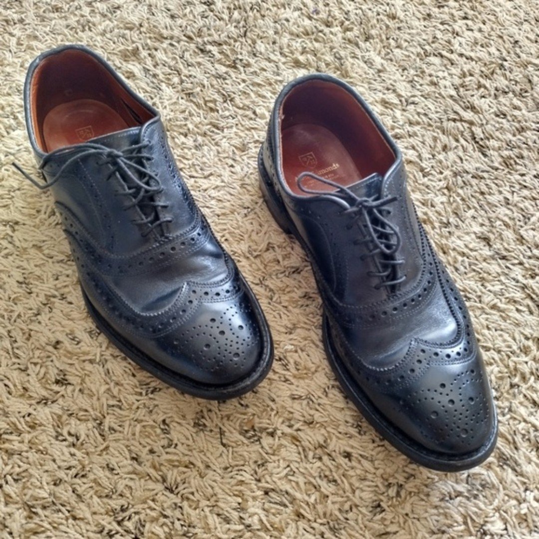 allen edmonds monsieur cap toe dress shoes men's sz 9 D