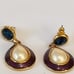 ITEM #686 Vtg Trifari TL Rhinestone and pearl drop Earrings