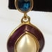 ITEM #686 Vtg Trifari TL Rhinestone and pearl drop Earrings
