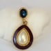 ITEM #686 Vtg Trifari TL Rhinestone and pearl drop Earrings