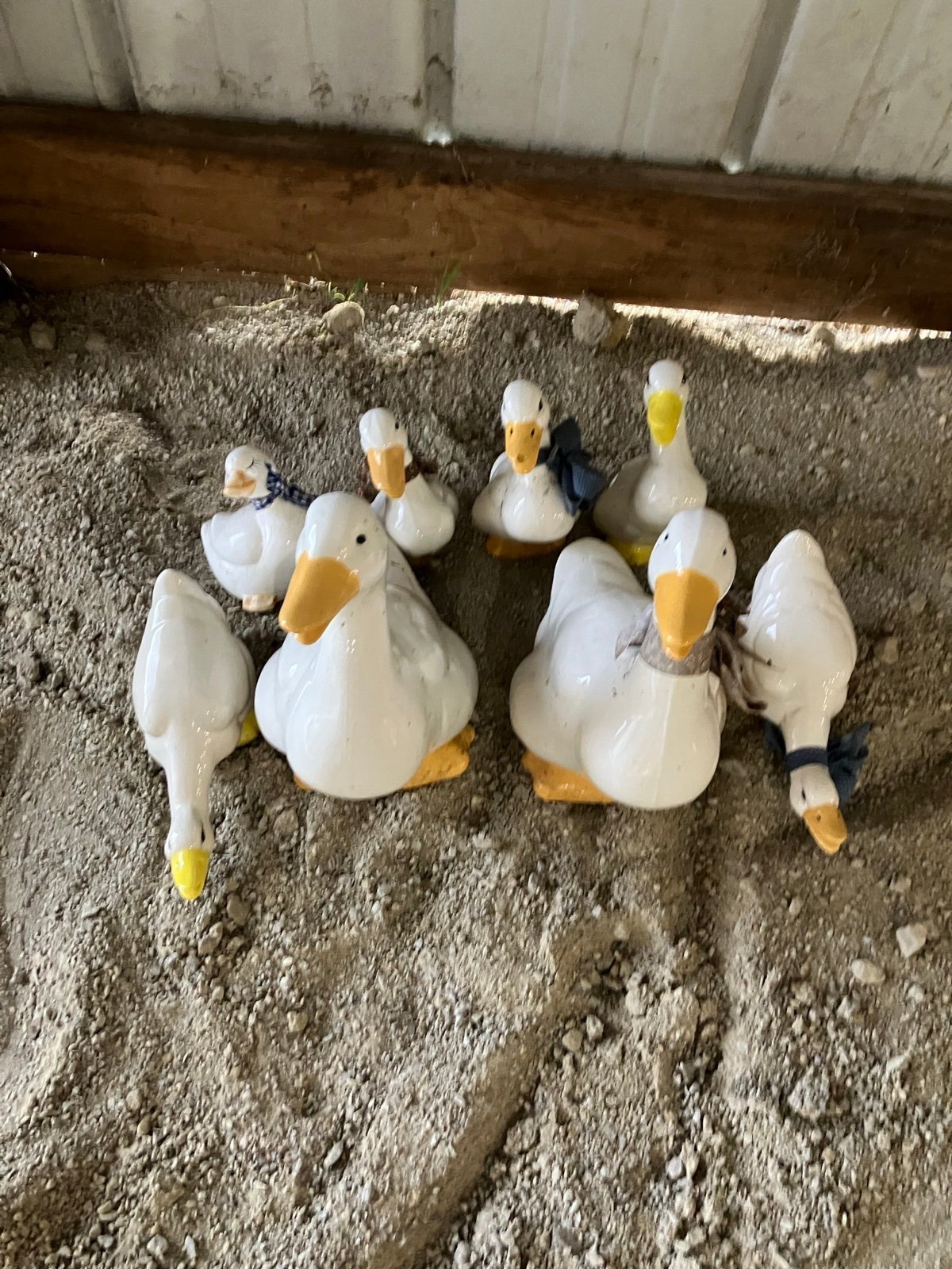 9 - 1980s vintage ceramic hand painted ducks